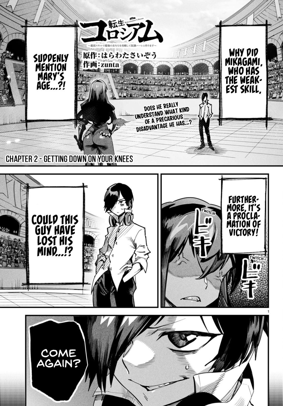 Reincarnation Colosseum – Using The Weakest Skills In Order To Defeat The Strongest Women And Create A Slave Harem Chapter 2 - Page 1