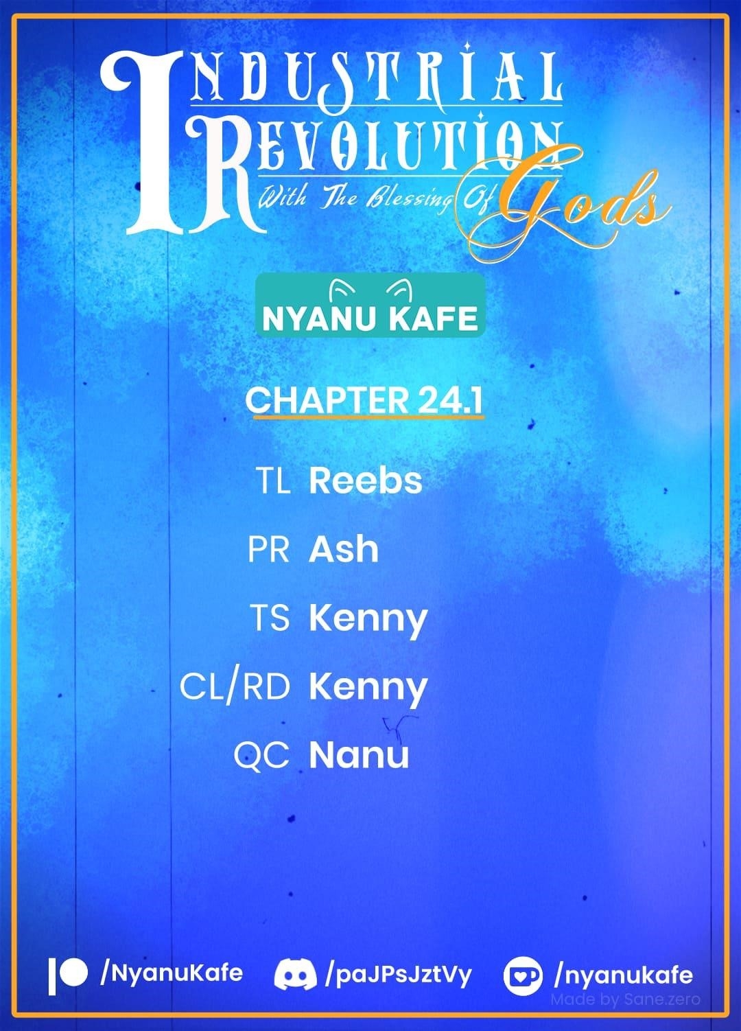Revolution in production with the blessings of the gods – While living a leisurely, slow life in a corner of another world, somehow a diverse group of people gathered to form the strongest nation… Chapter 24.1 - Page 1